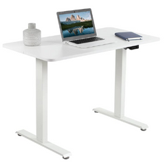 VIVO DESK-E144 44" White Height Adjustable Workstation Electric Sit Stand Desk